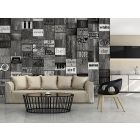 Fotótapéta - Különböző feliratok fán (fekete-fehér)