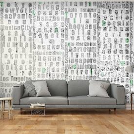 Fotótapéta - Városnevek spanyolul betonon