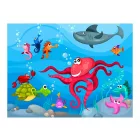Fotótapéta - Polip és cápa gyerekszoba poszter