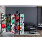 Paraván - Színes és fémszínű kockák II