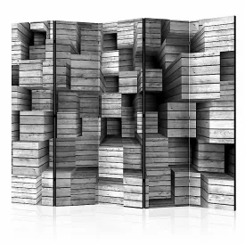 Paraván - Szürke fakockák II