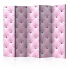 Paraván - Rózsaszín bőr gombokkal II