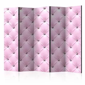 Paraván - Rózsaszín bőr gombokkal II