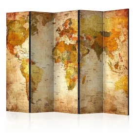 Paraván - Narancssárga világtérkép II