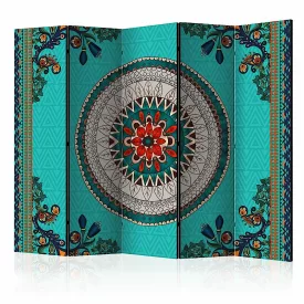 Paraván -  Azúrkék hímzés II