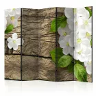 Paraván - Fehér virágok a deszkán II