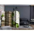 Paraván - Fehér virágok a deszkán II