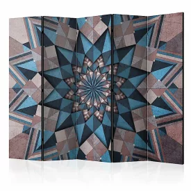 Paraván - Csillag mandala (barna és kék) II