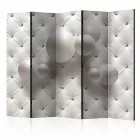 Paraván - Fehér gömbök fehér bőrmintán II