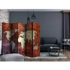 Paraván - Vas színű világtérkép II