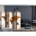 Paraván - Barna árnyalatú világtérkép II