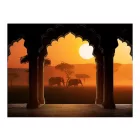 Fotótapéta - Elefántok a naplementében