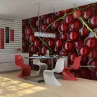 Fotótapéta - Piros ribiszke fürdött a vízben