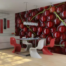 Fotótapéta - Piros ribiszke fürdött a vízben