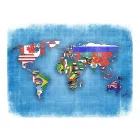 Fotótapéta - Világtérkép országok zászlóiból