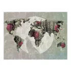 Fotótapéta - Fa mintás világtérkép - Holdra ordítás