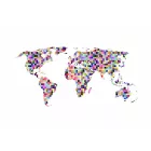 Fotótapéta - Világtérkép színes négyzetekből