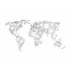 Fotótapéta - Világtérkép fehér téridomokból