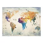 Fotótapéta - Világtérkép papírmadarakkal