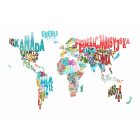 Fotótapéta - Világtérkép lengyel országnevekből