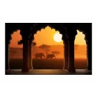 Fotótapéta - Elefántok a naplementében 2