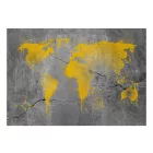 Fotótapéta - Sárgára festett világtérkép