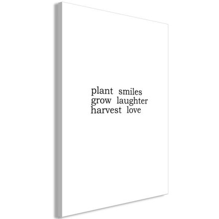 Kép - Plant smiles grow laughter harvest love- felirattal